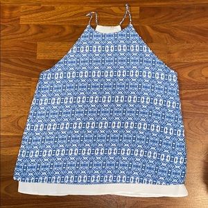 Blue and white tank top